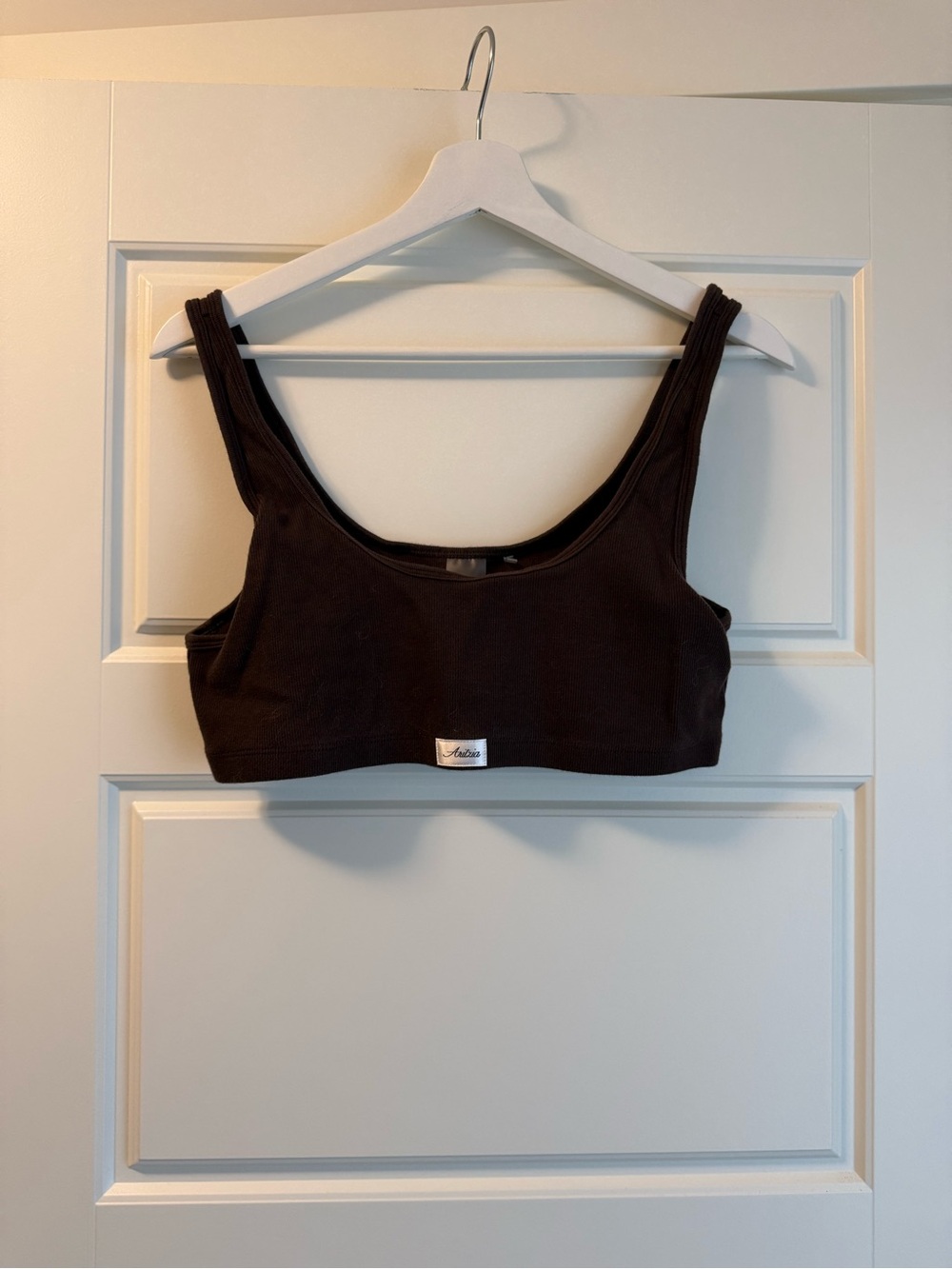 Aritzia Homestretch™ Rib Carefree Micro Short and Bra Top (Rich Mocha Brown/ XL)